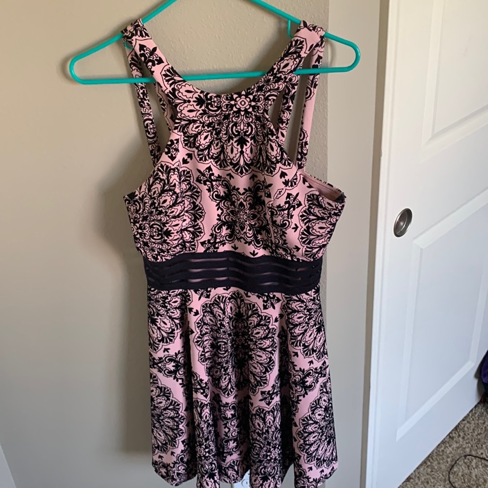 Pink and black formal dress